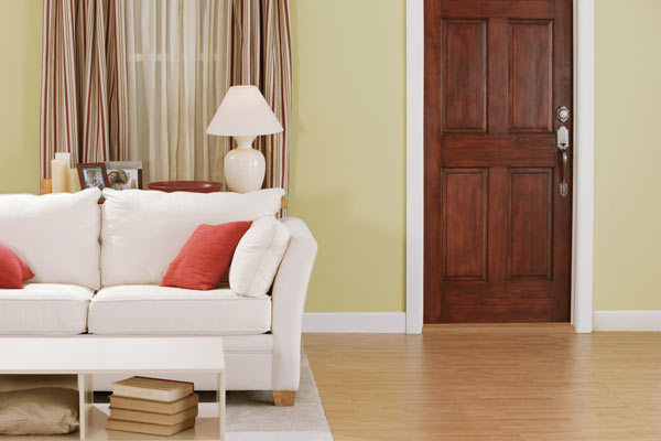 living room with white couch